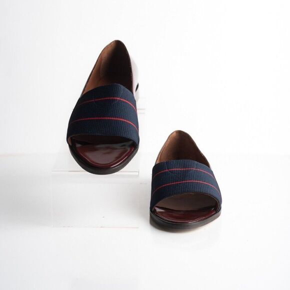 Band of Outsiders Womens Loafers Peep Toe Shoes Navy Blue US 8 EU 38.5 New - Picture 4 of 8